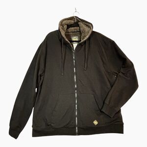 Job Site 12 by Berne Mens 2XL Black Hoodie Full Zip Sherpa Lined Sweatshirt